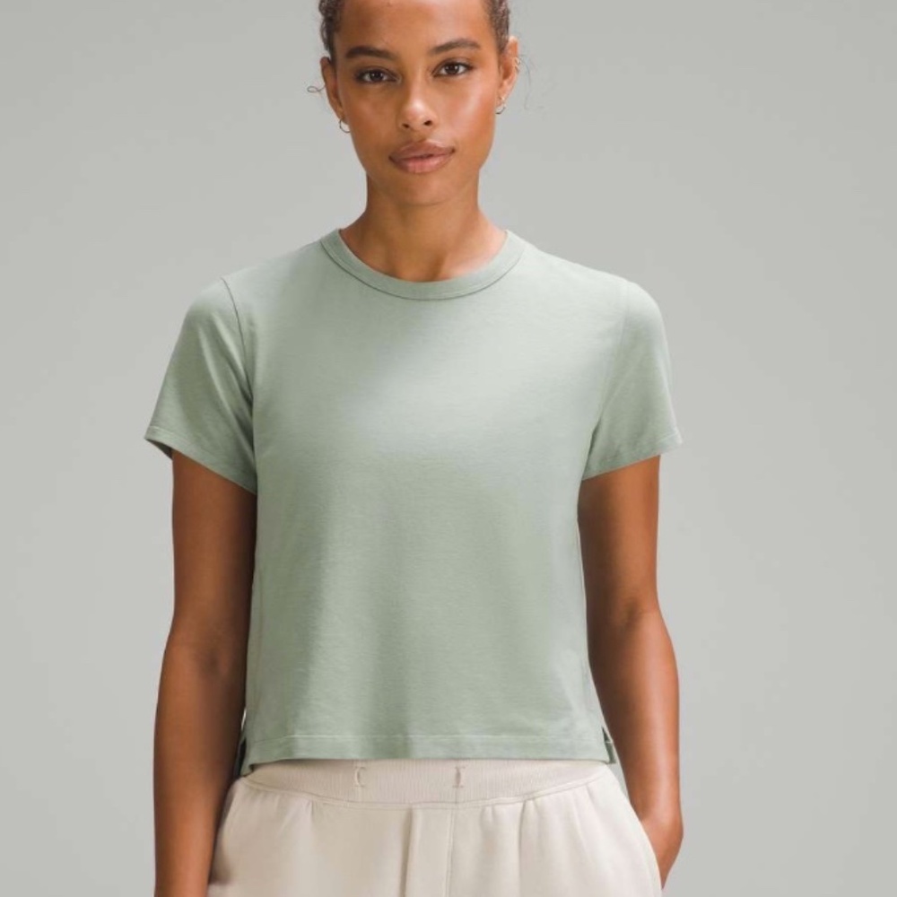 Lululemon Classic-Fit Cotton-Blend T-Shirt Palm Court Size 8